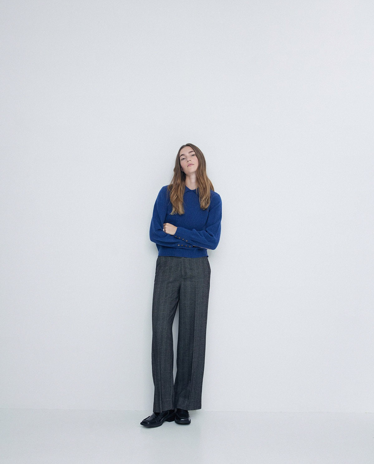 YERSE - Maglione misto lana cotone, Blu