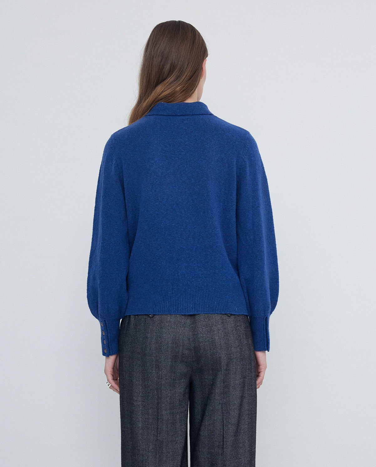 YERSE - Maglione misto lana cotone, Blu