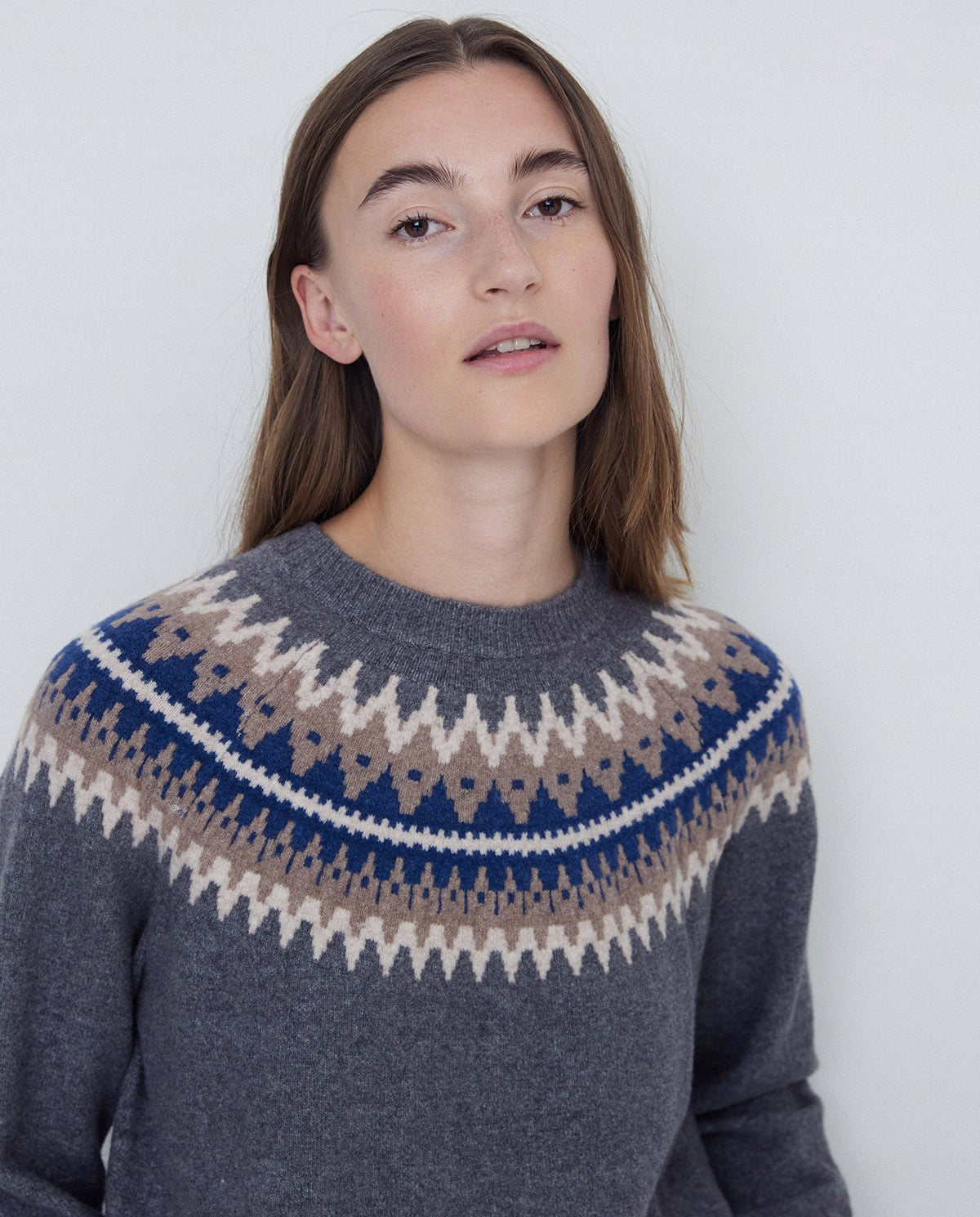 YERSE - Maglione con disegni, Grigio