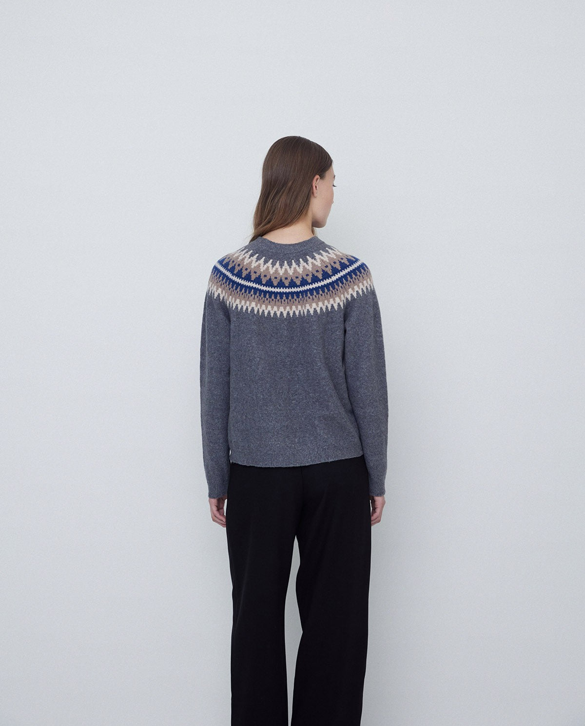 YERSE - Maglione con disegni, Grigio