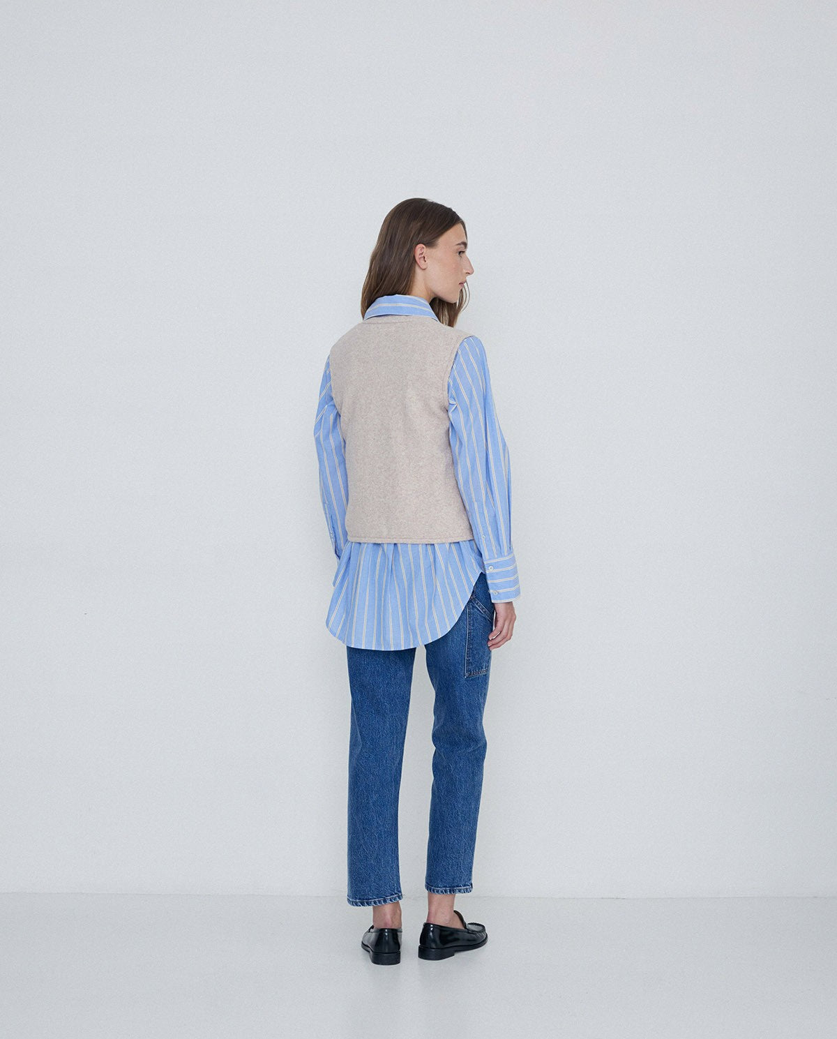 YERSE - Gilet scollo a V, Pietra