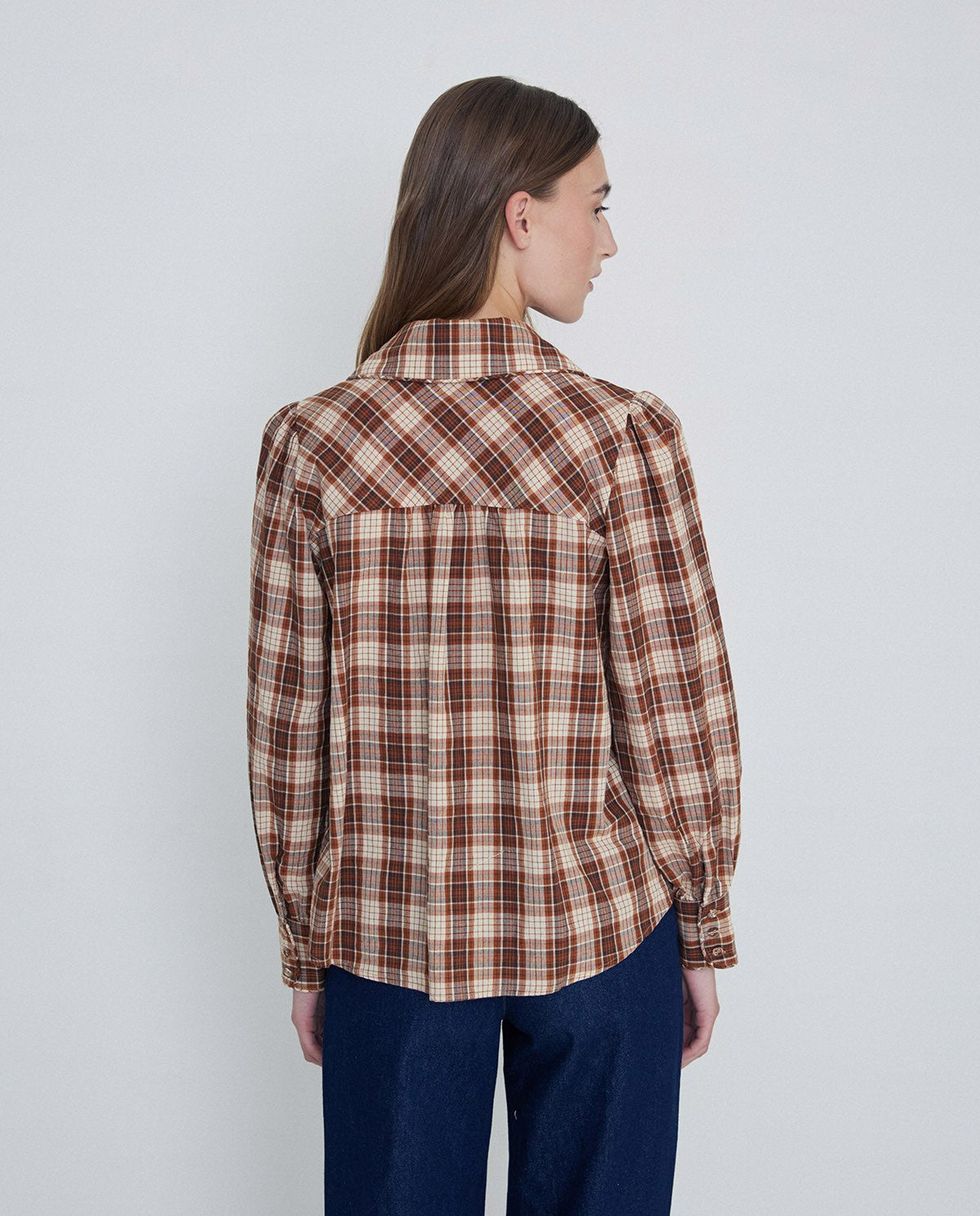 YERSE - Camicia a quadri 100% cotone
