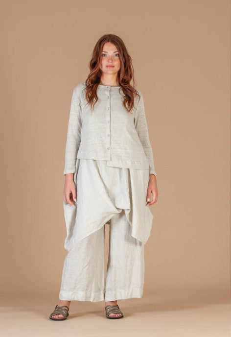 MAMA B - Cardigan Crema L in lino, Calce