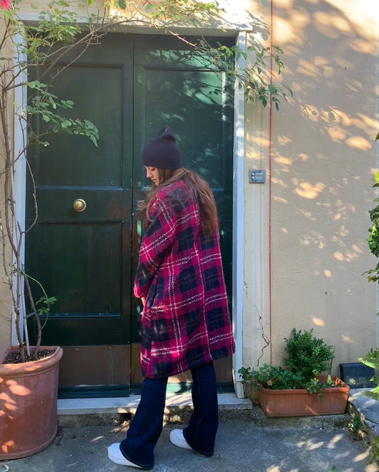 SUSY STAR - Cappotto quadri, Fucsia