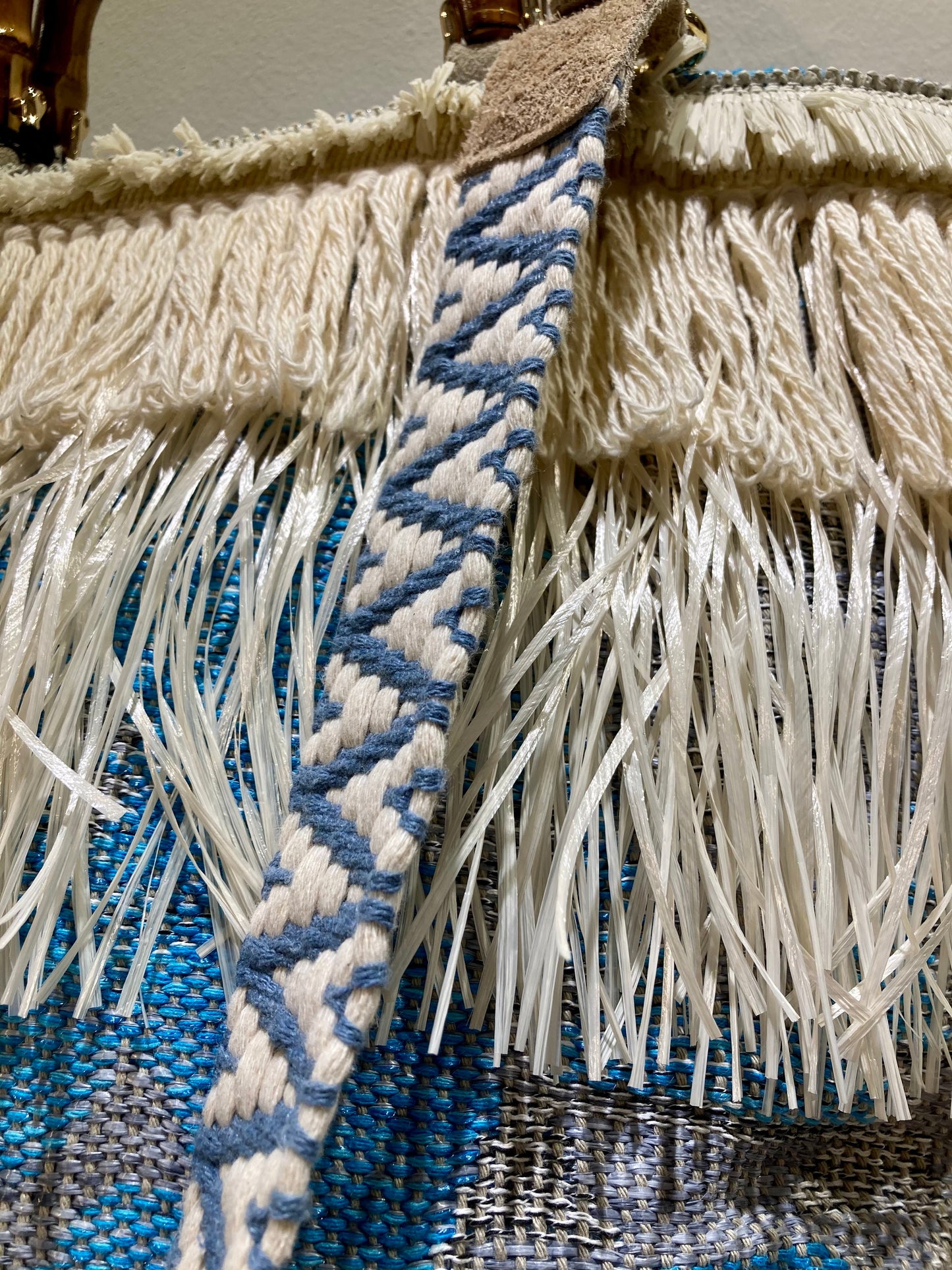 VIAMAILBAG - Borsa Rafia Azzurra