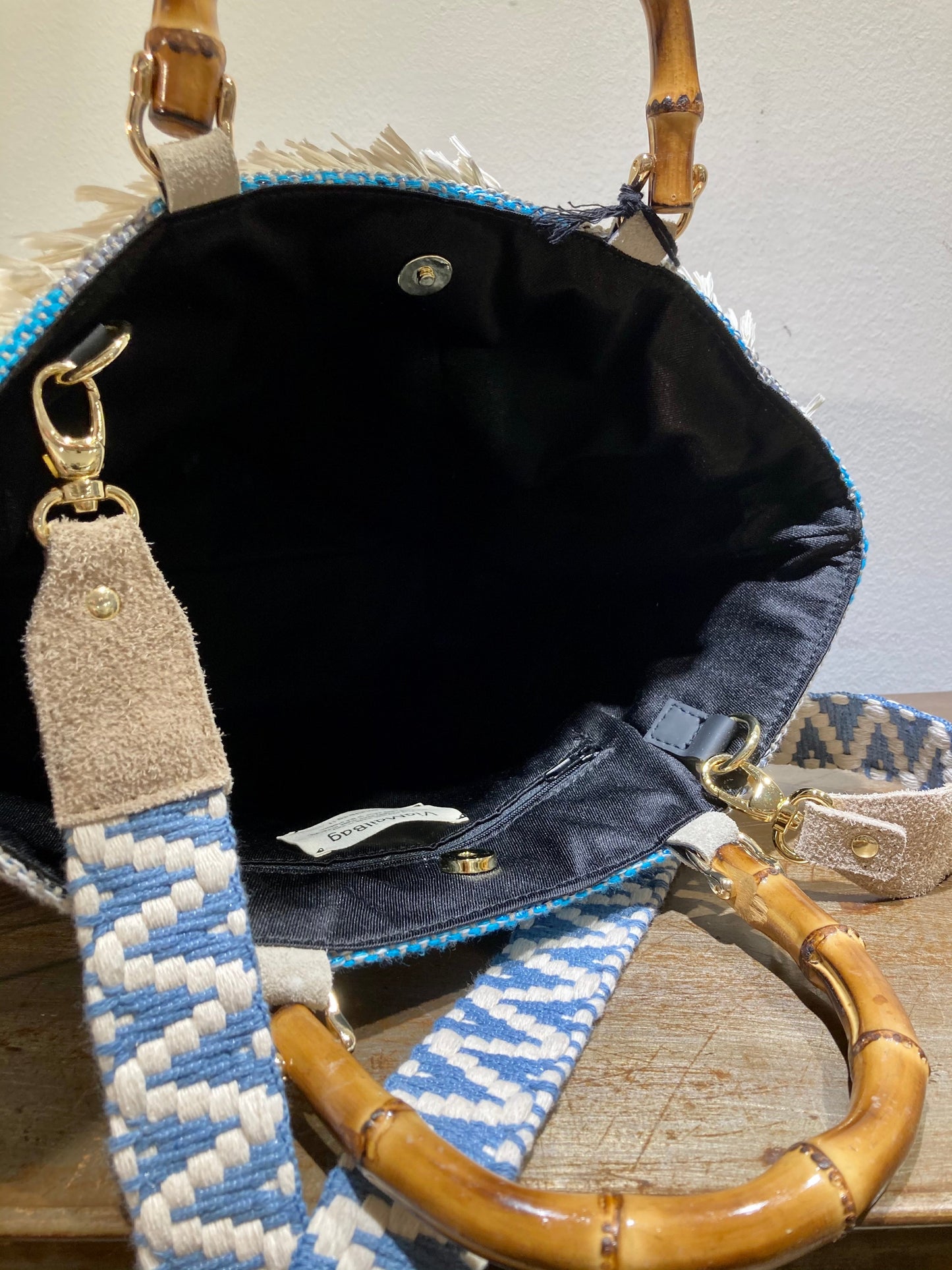 VIAMAILBAG - Borsa Rafia Azzurra