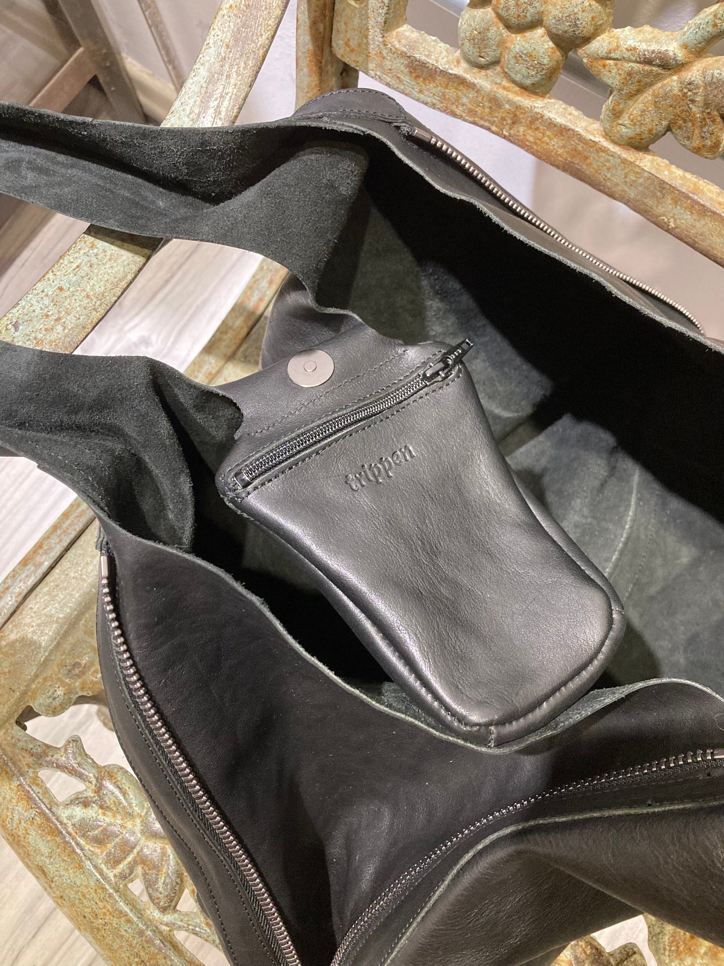 TRIPPEN - Shopper Pelle Black