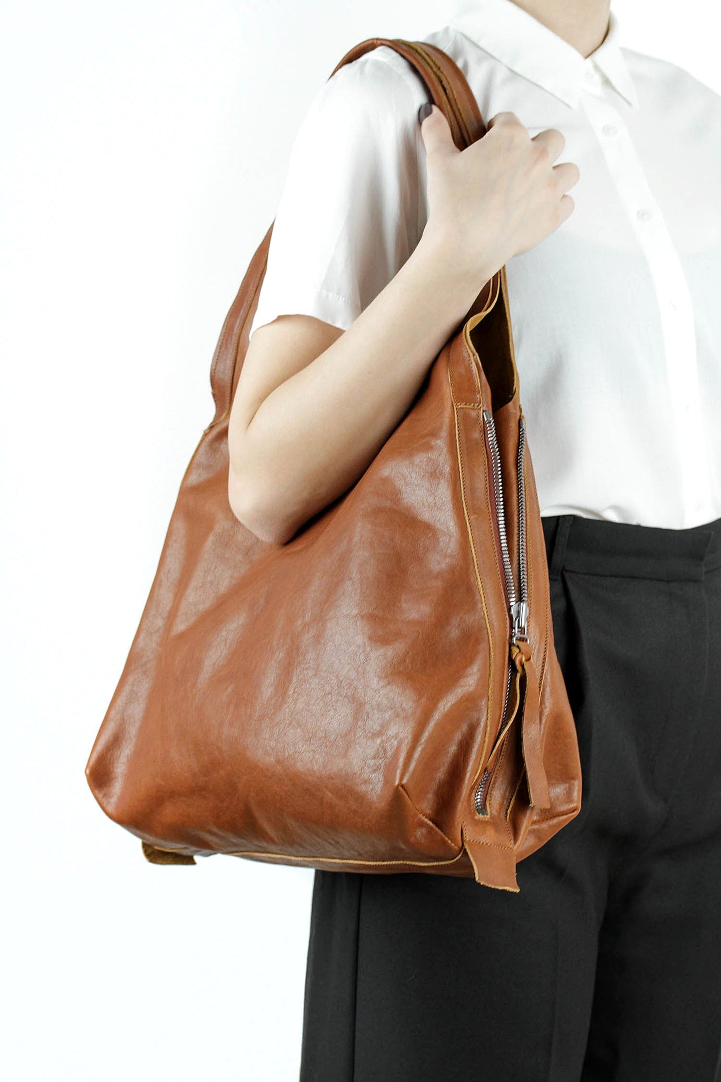 TRIPPEN - Shopper Pelle Black