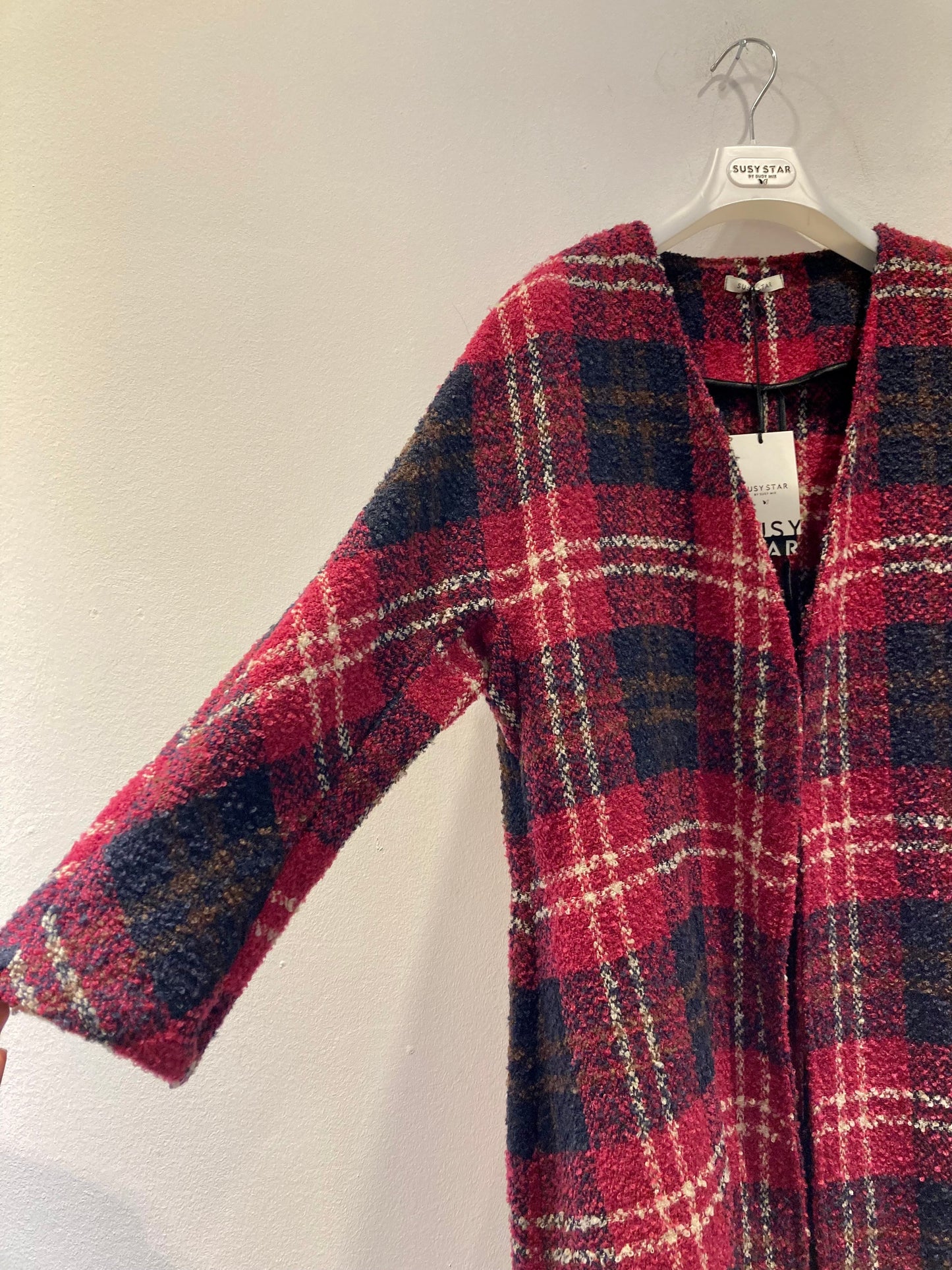 SUSY STAR - Cappotto quadri, Fucsia