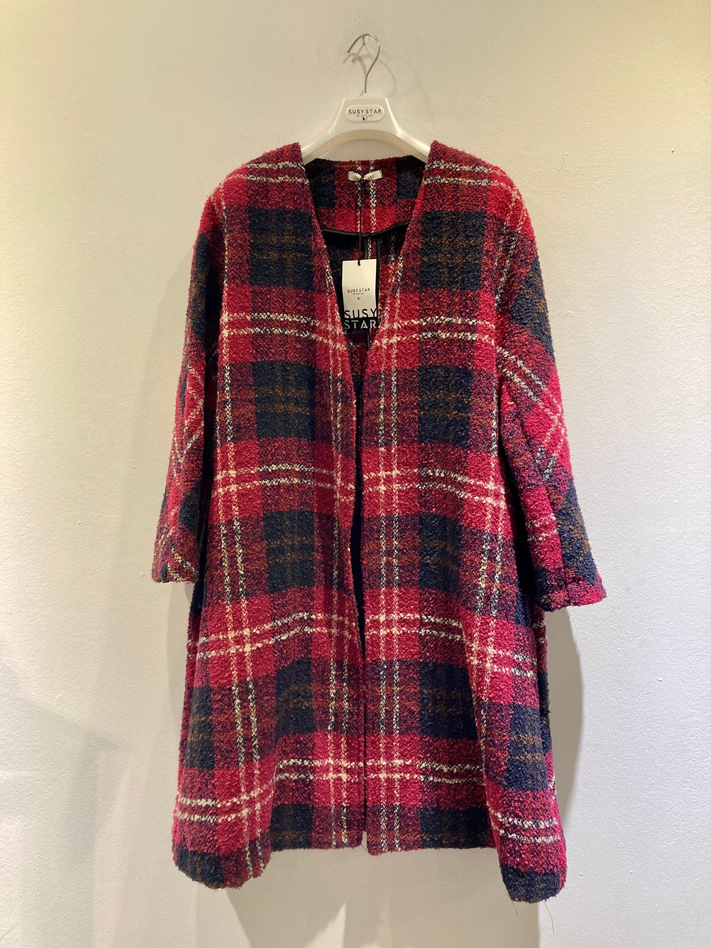 SUSY STAR - Cappotto quadri, Fucsia