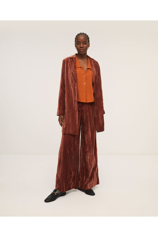 SURKANA - Giacca lunga in velluto, Arancio