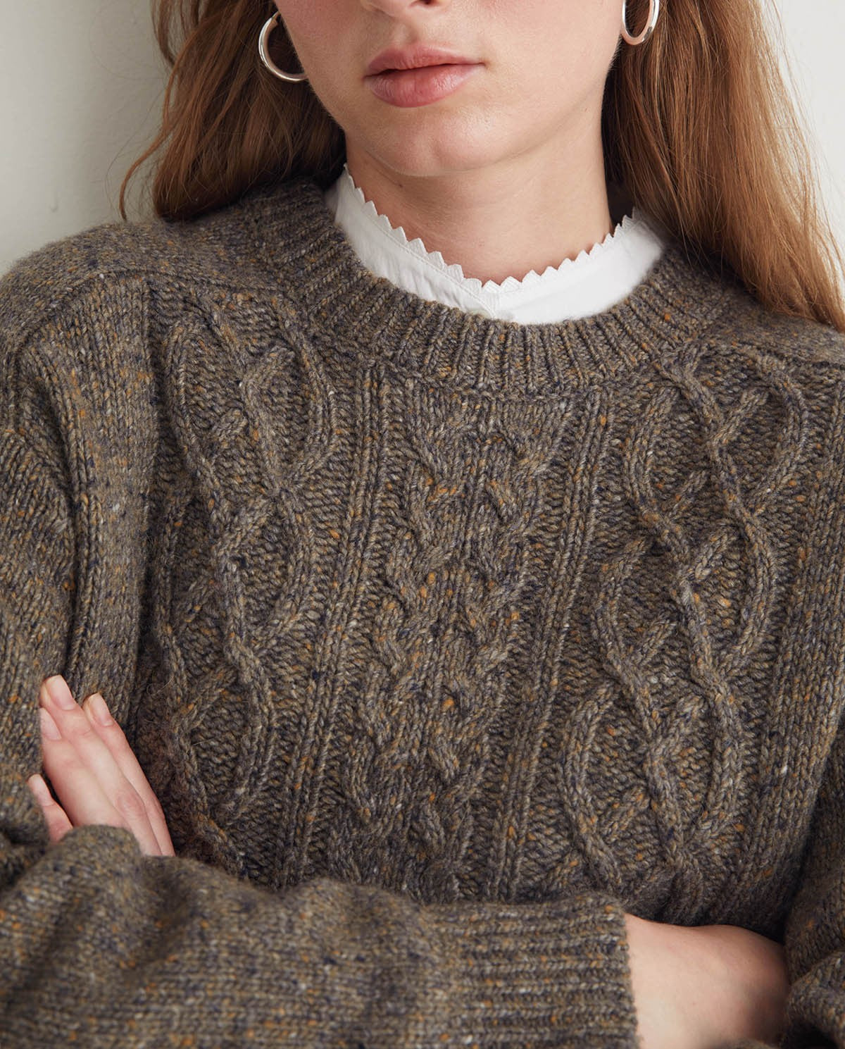 YERSE - Maglia misto lana merino, Mèlange