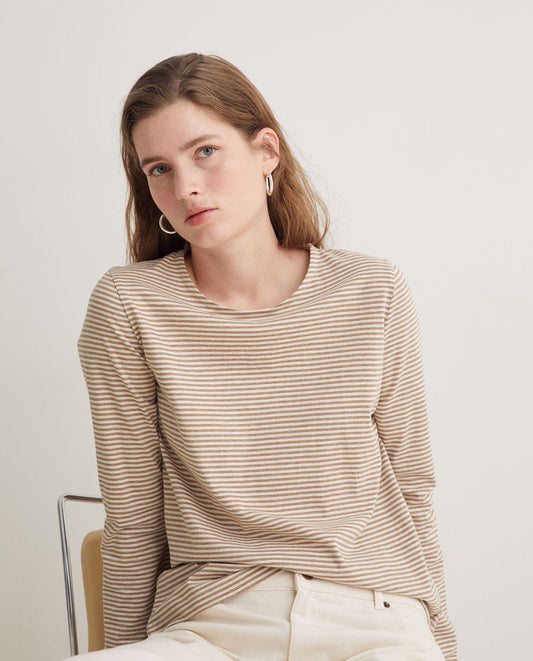 YERSE - T-shirt in cotone organico, Ecru