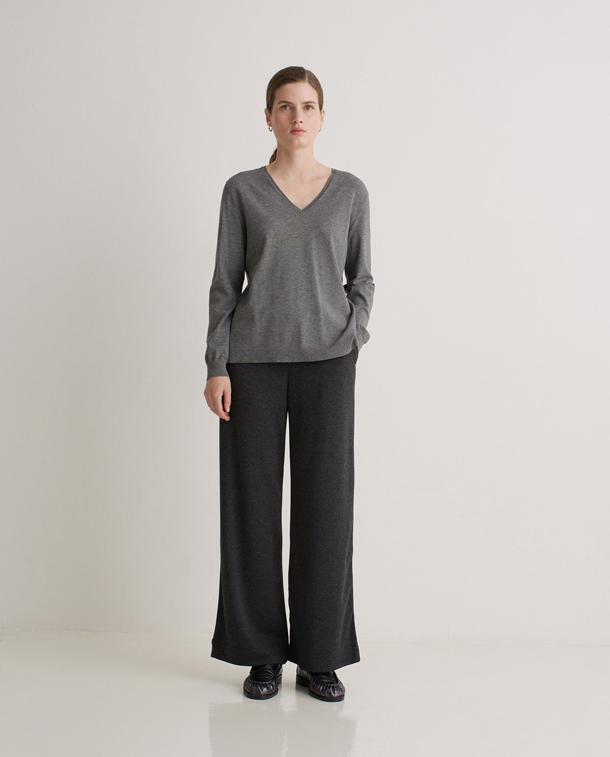 YERSE - Pantalone in maglia, Antracite