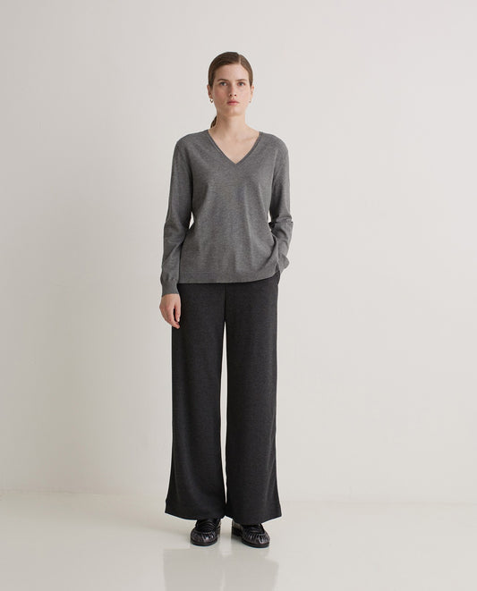 YERSE - Pantalone in maglia, Antracite