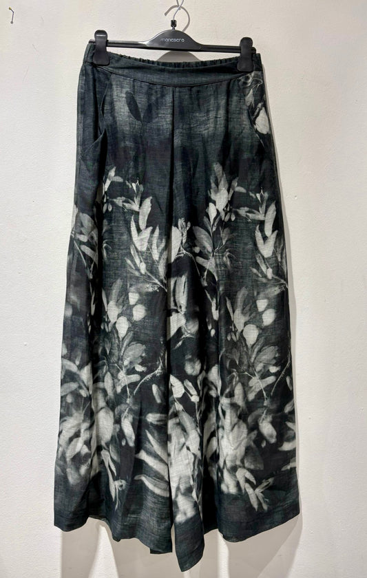 MANESERA - Pantalone stampa floreale, Nero