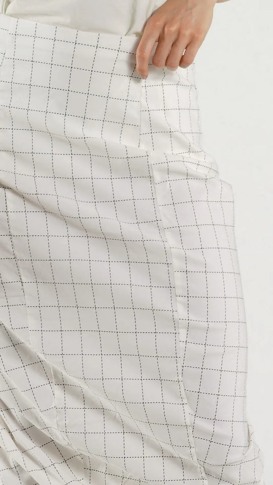 RUNDHOLZ - Gonna tubino, Offwhite Check