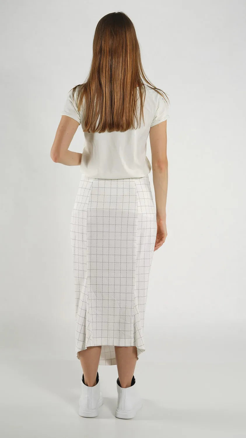 RUNDHOLZ - Gonna tubino, Offwhite Check