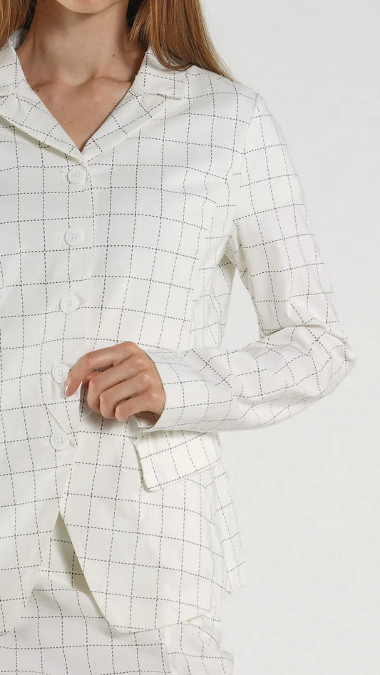 RUNDHOLZ - Giacca con bottoni, Offwhite Check