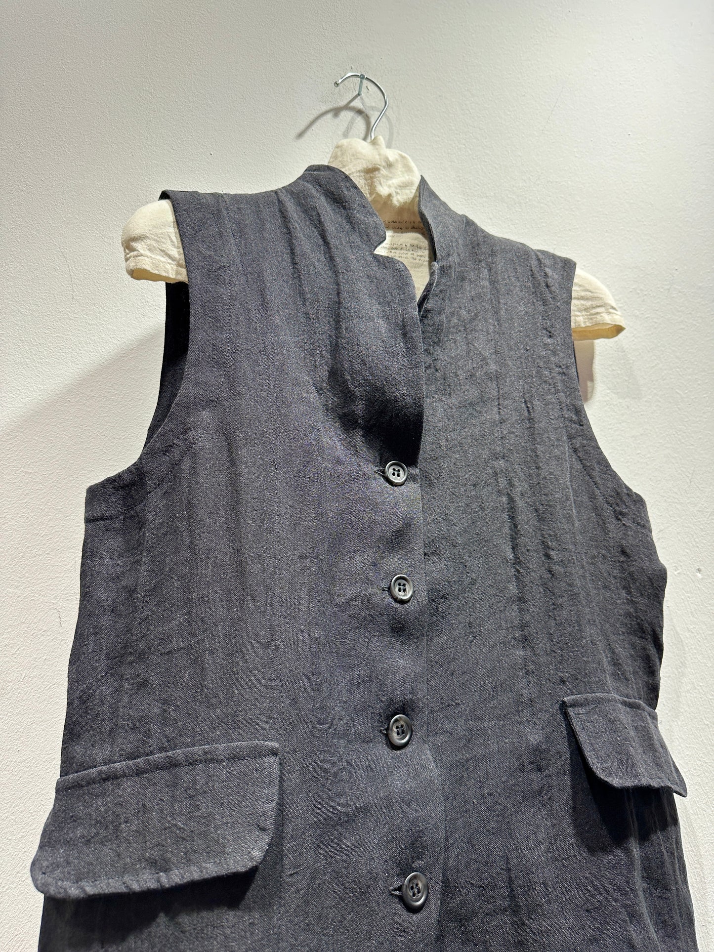 MAMA B - Gilet in lino Kimchi A, Antracite