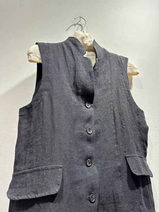 MAMA B - Gilet in lino Kimchi A, Antracite