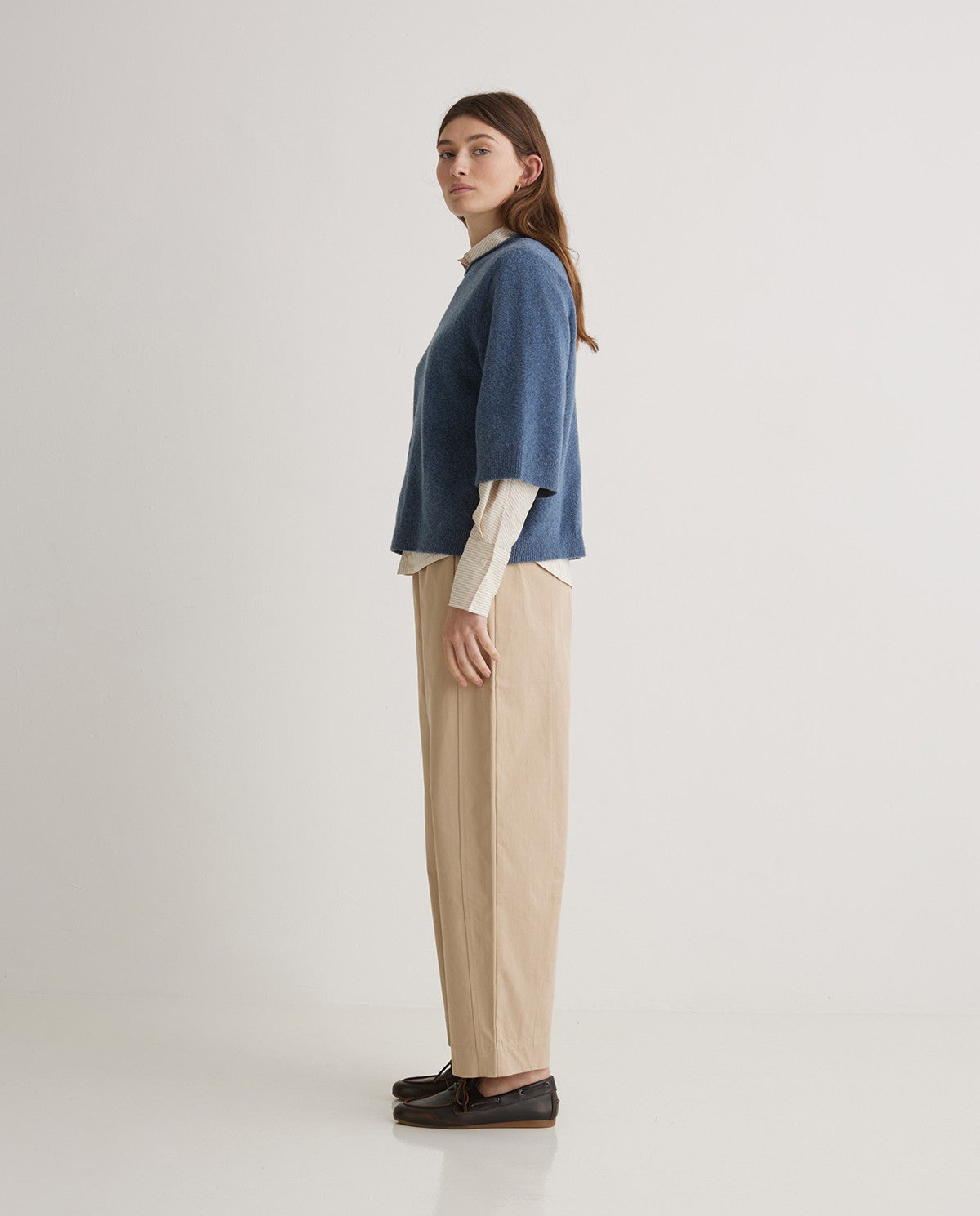 YERSE - Maglia misto cotone e lana, Royal Blue