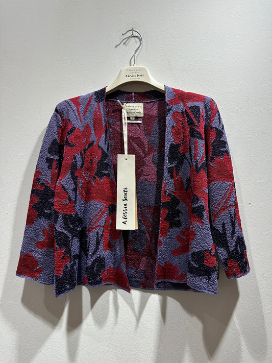 ALESSIA SANTI - Cardigan lurex fantasia floreale, Lilla