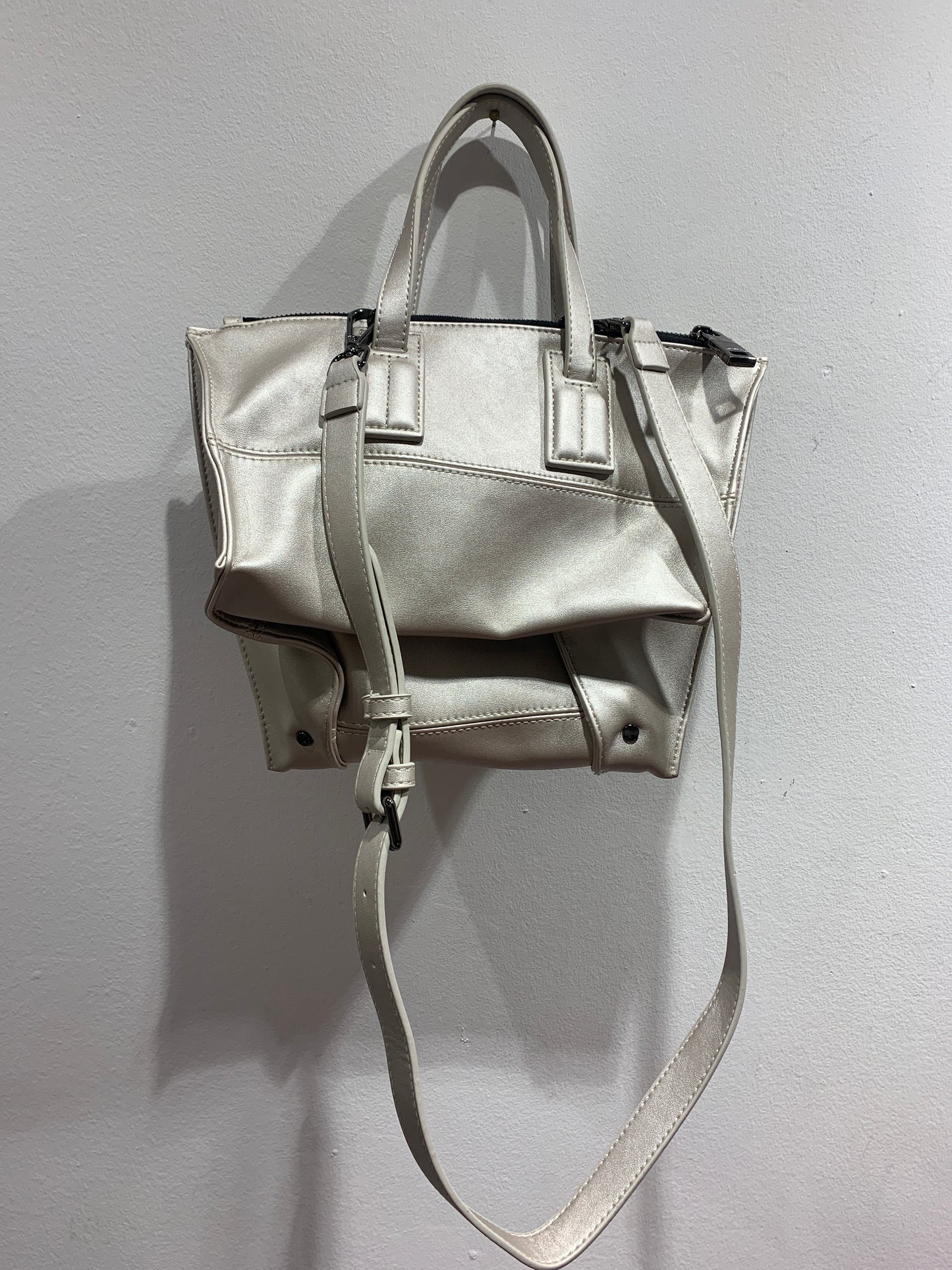 ALESSIA SANTI - Borsa a mano in pelle, perla