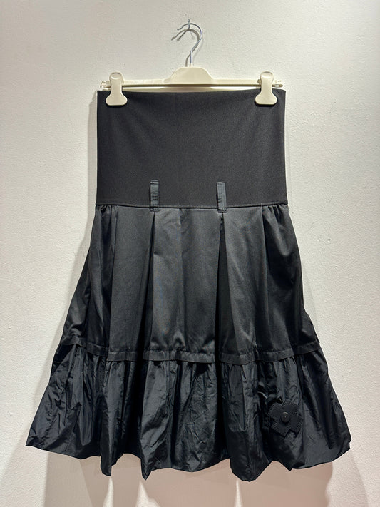 PLÜ - Gonna nera due tessuti