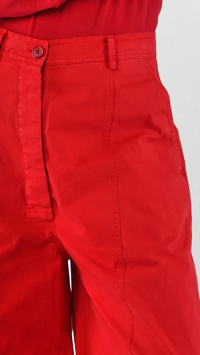 RUNDHOLZ - Pantalone gamba ampia, Red