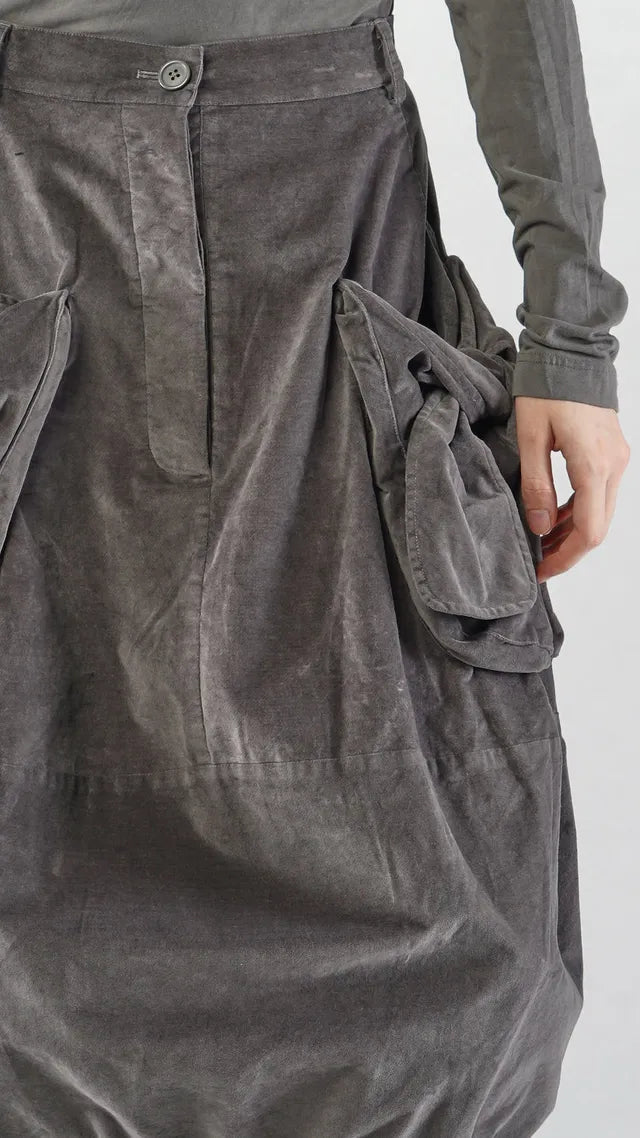 RUNDHOLZ - Gonna fiocco in velluto, Grey