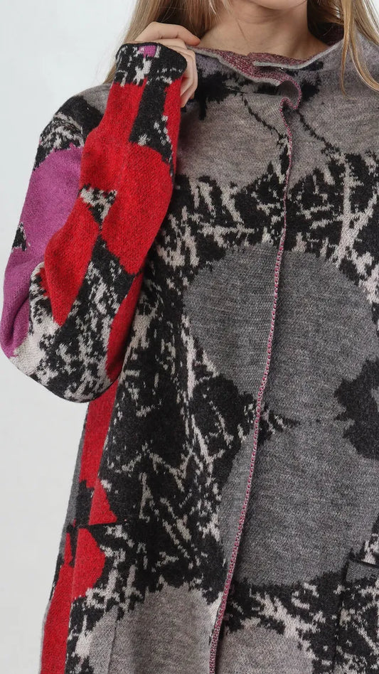 RUNDHOLZ - Cardigan misto lana jaquard, Multicolor