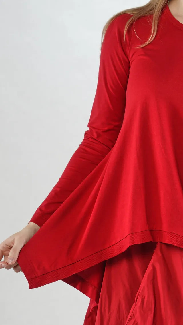 RUNDHOLZ - T-shirt svasata, Red