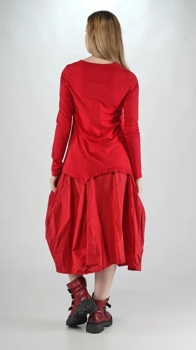 RUNDHOLZ - T-shirt svasata, Red