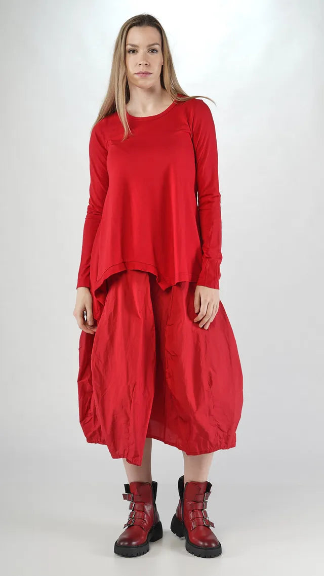 RUNDHOLZ - T-shirt svasata, Red