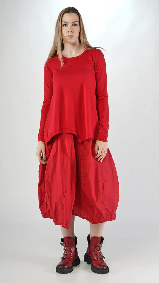 RUNDHOLZ - T-shirt svasata, Red