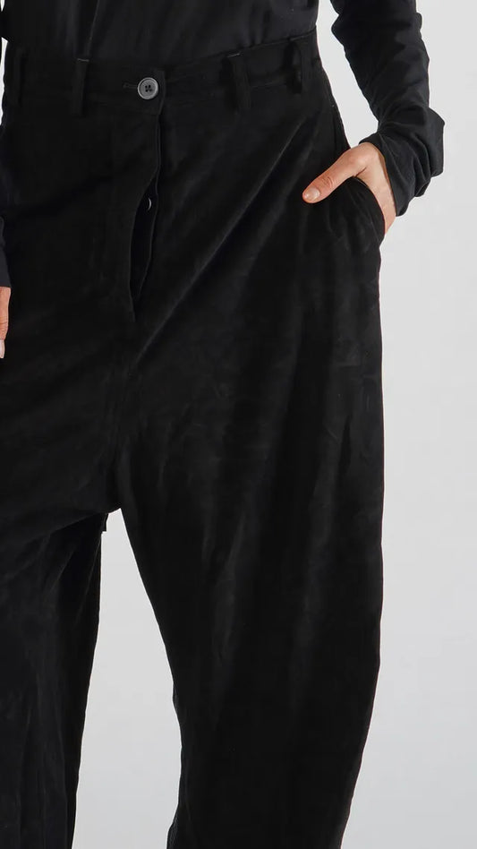 RUNDHOLZ - Pantalone in cupro, Black