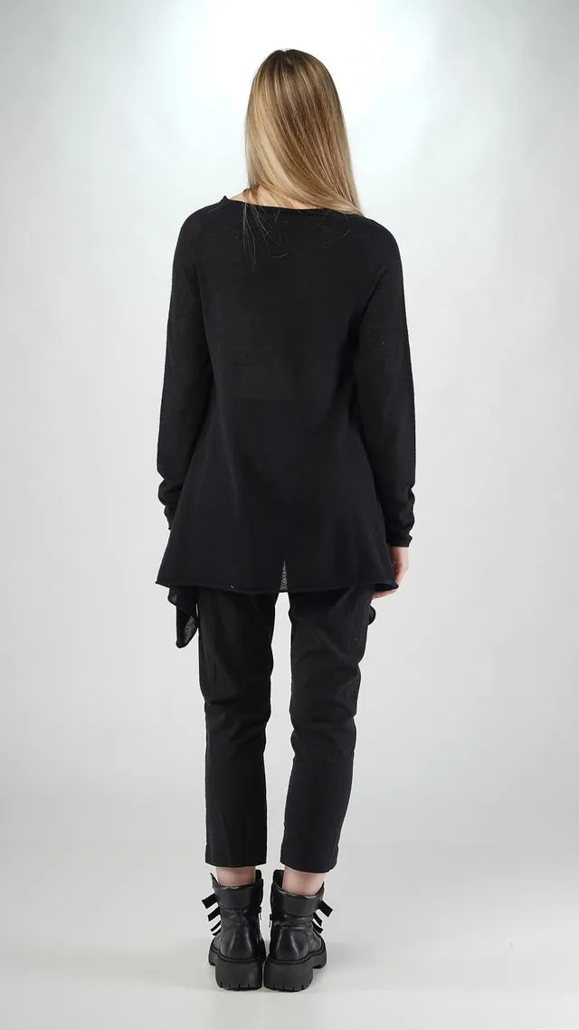 RUNDHOLZ - Maglia svasata misto lana, Black