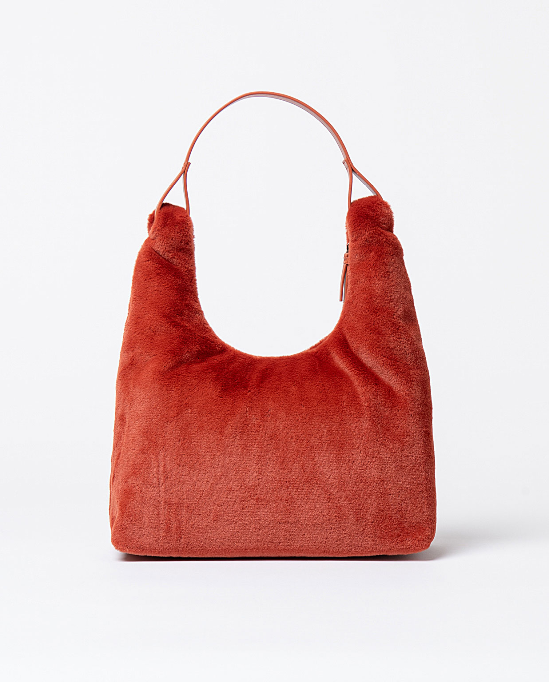 SURKANA - Shopper effetto peluche, Mattone