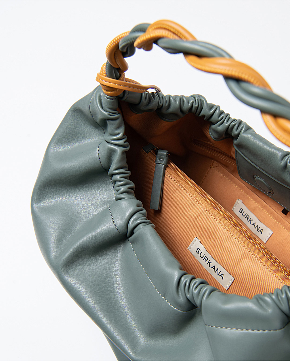 SURKANA - Borsa ecopelle con pochette, Blu acciaio