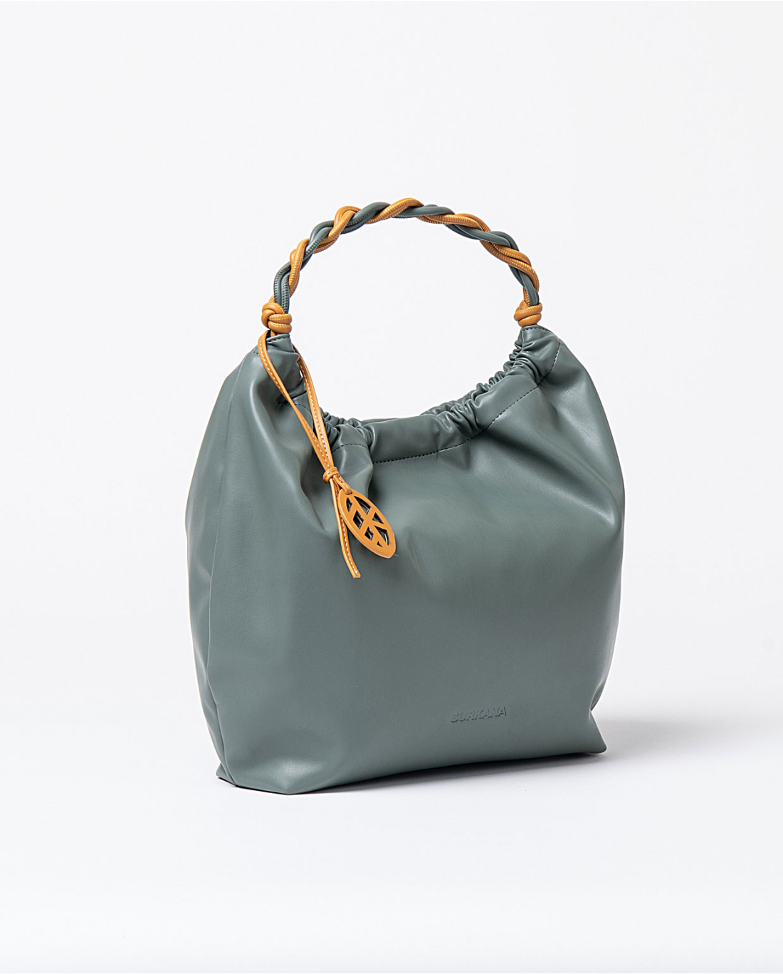 SURKANA - Borsa ecopelle con pochette, Blu acciaio