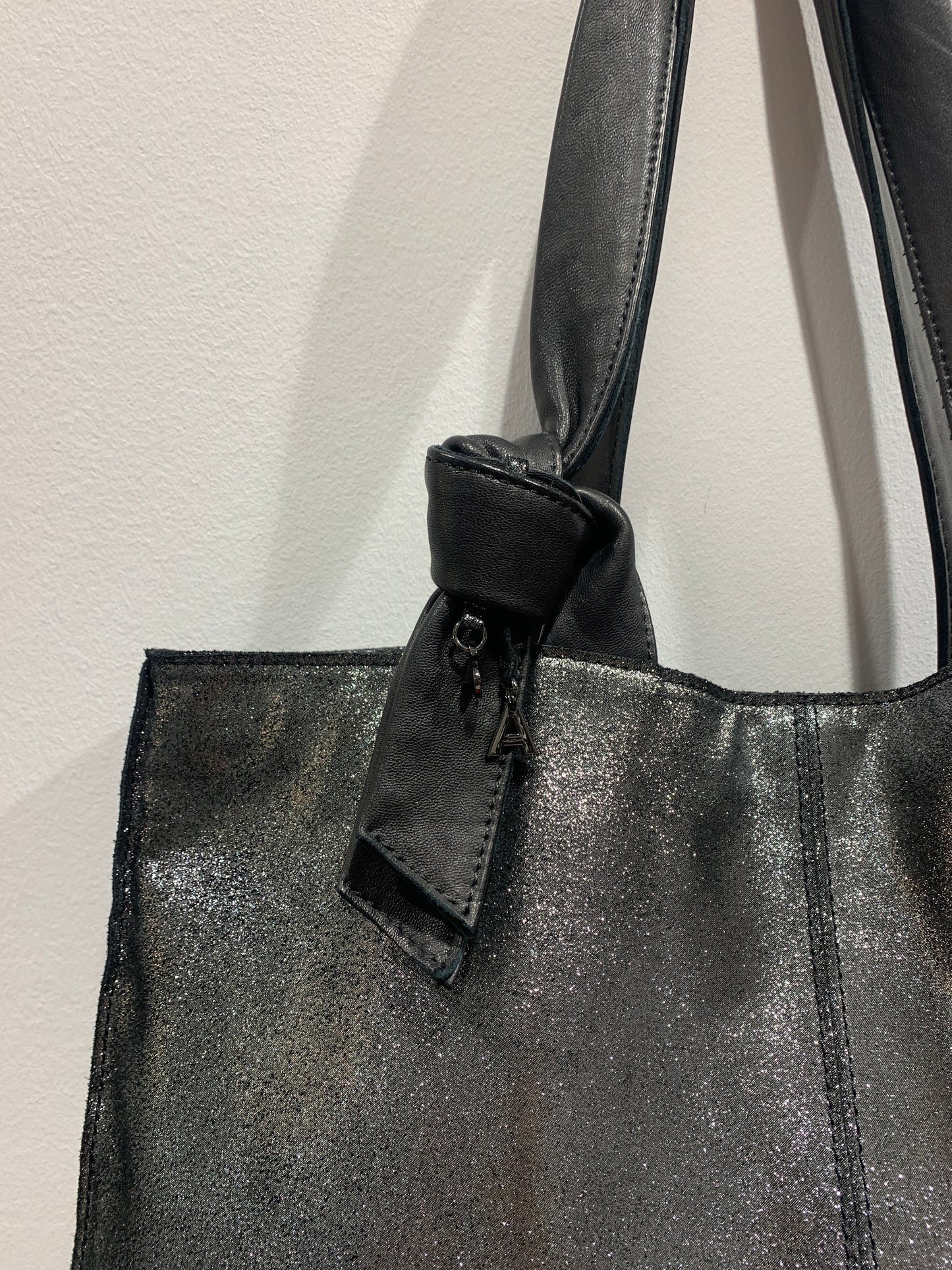 ALESSIA SANTI - Borsa in Pelle nera lurex