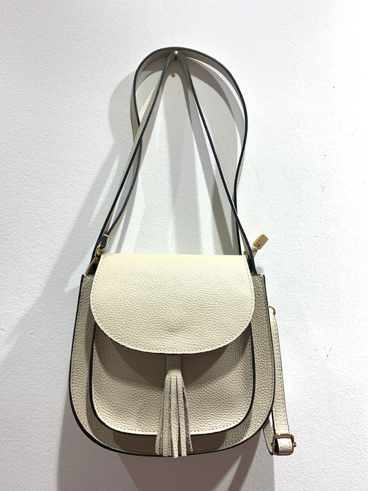 SUSY MIX - Borsa a spalla con tracolla in ecopelle, beige