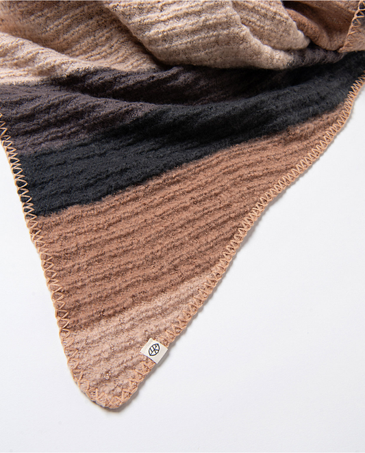SURKANA - Sciarpa in tricot a righe, Cioccolato