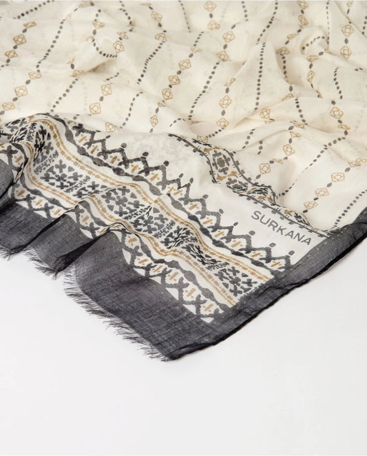 SURKANA - Foulard rettangolare stampato, Crudo