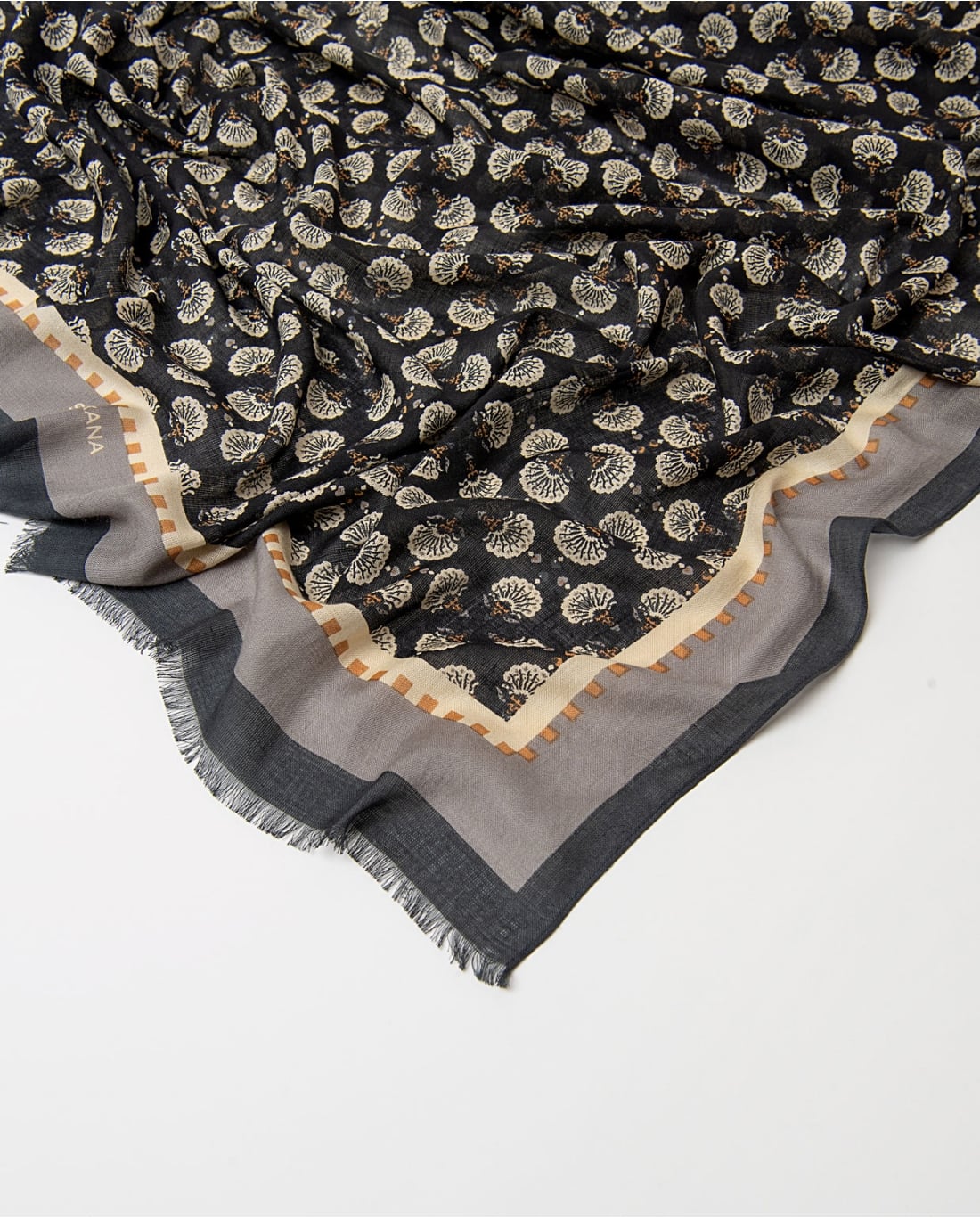SURKANA - Foulard stampato a fiori nero
