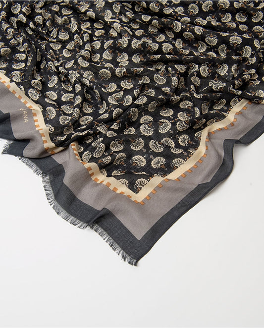 SURKANA - Foulard stampato a fiori nero