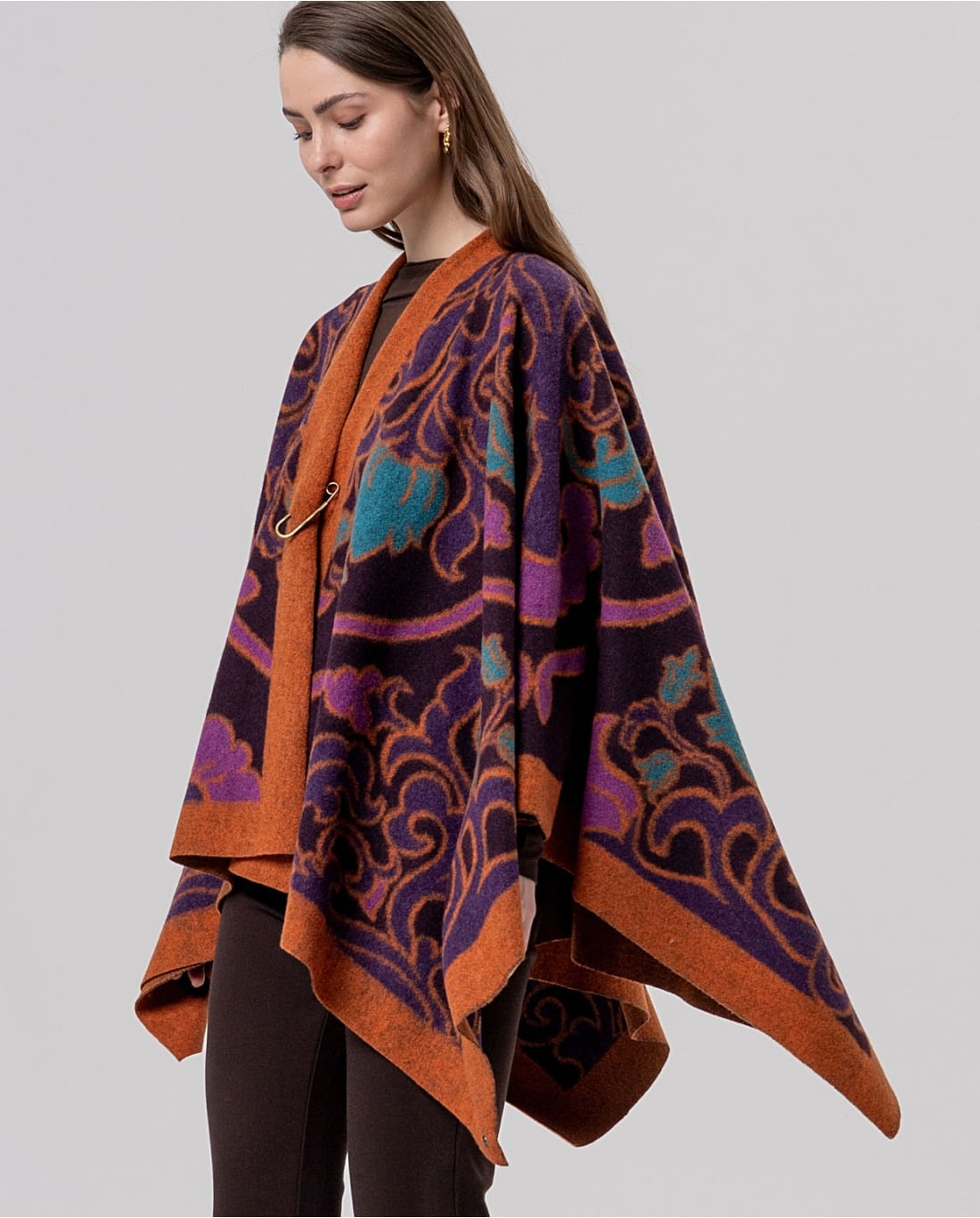 SURKANA - Poncho in maglia jacquard