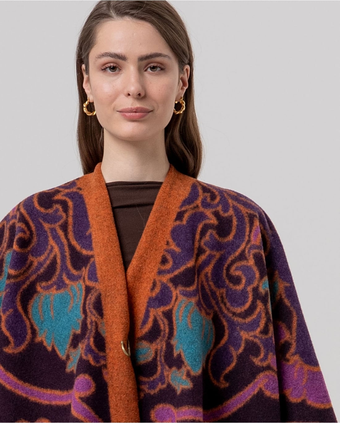 SURKANA - Poncho in maglia jacquard