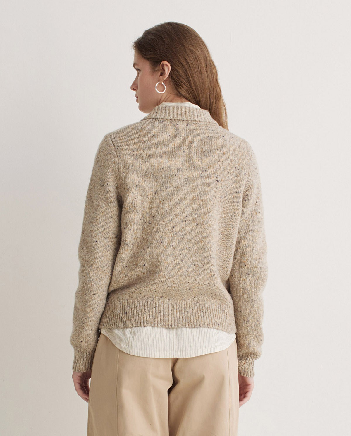 YERSE - Cardigan misto lana merino, Beige